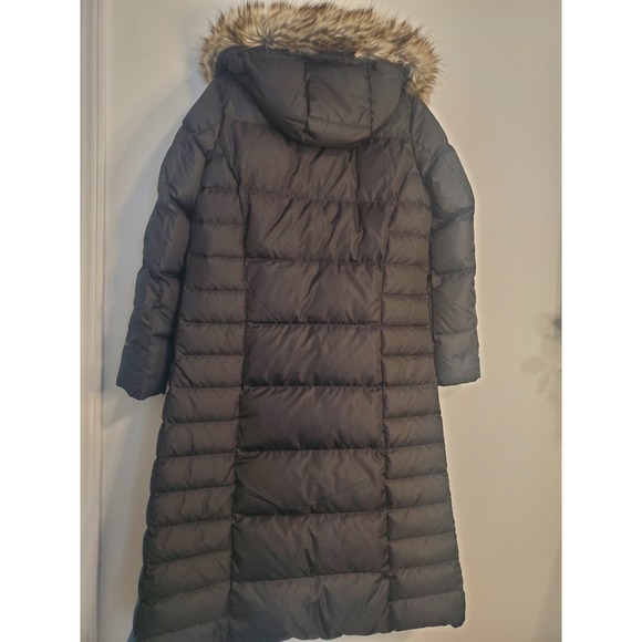 Eddie Bauer Down Filled Puffer Coat Long with Fur Hood Women Size Medium - Picture 2 of 5
